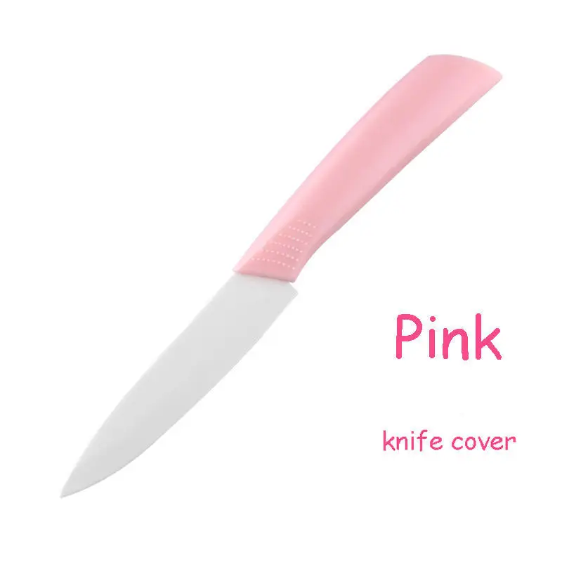 Керамический нож Vacclo с цветной 4 дюймовой ручкой, керамические кухонные ножи для очистки овощей, аксессуары, бытовой нож для очистки фруктов, кухонный инструмент - Цвет: Розовый