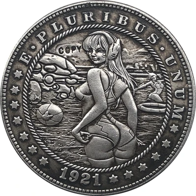 Hobo Nickel 1921-D копия монеты доллара США Моргана 151 | Дом и сад