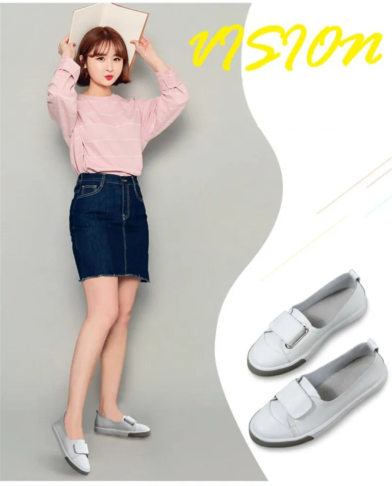 Korean Comfortable Leather White Women's Shoes Soft Bottom Non-slip Loafers Shoes Woman Black 2020 New Shallow Lady  Flat Shoes  (13)