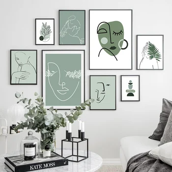 

Abstract Geometric Girl Curve Minimalist Wall Art Canvas Painting Nordic Posters And Prints Wall Pictures For Living Room Decor