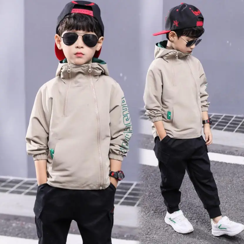 beige Одежда для мальчиков детская Весенняя однотонная куртка для подростков, повседневное пальто для мальчиков топы для детей от 3 до 111 лет, Детская куртка для активного отдыха одежда для малышей - Цвет: beige