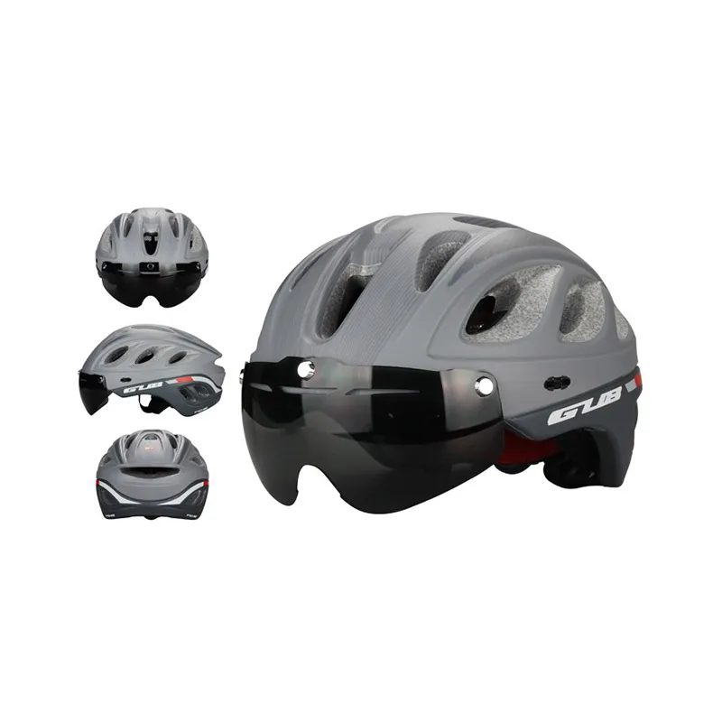 Gray-black GUB интегрально-литой велосипедный шлем для мужчин и женщин MTB шлем для горного велосипеда Высокое качество PC+ EPS велосипедный шлем 345 г - Цвет: Gray-black