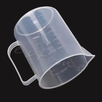 

Kitchen Laboratory Test Tool Plastic Graduated Measuring Beaker Cup 500mL