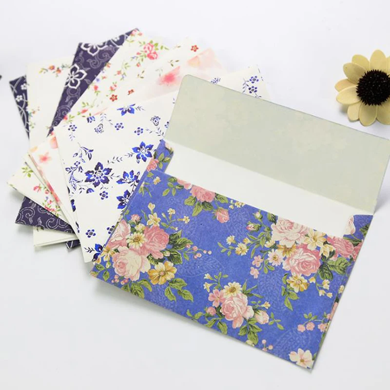 

10 Pcs/set Lovely Beautiful Flowers Envelopes Letterhead Cherry Roses Letter Paper Fresh Elegant Floral Envelopes Stationery