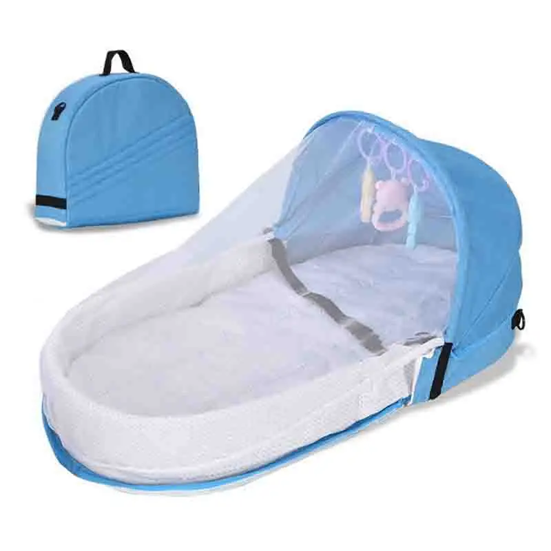 Baby bed Travel Portable crib Sun Protection Mosquito Net Bassinet Infant Sleeping Basket baby nest Foldable kids | Мать и ребенок