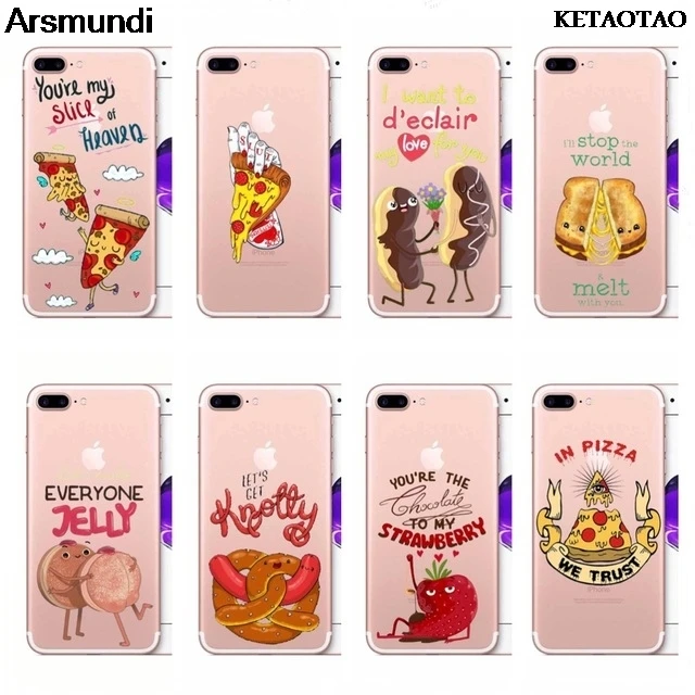 KETAOTAO cracker hot dog pizza fruit food Phone Cases for iPhone 4S 5C 5S 6S 7 8 SE PLUS XR XS Max Case Crystal Clear Soft TPU |