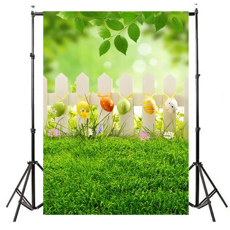 Фон для фотосъемки с пасхальными яйцами Весенний сад зеленый лист фотофоны для фотостудии