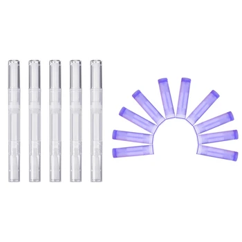 

15 Pcs Accessories: 10 Pcs Purple Empty Tube Wax Tube Lipstick & 5 Pcs 3 Ml Transparent Twist Pens Empty Nail Oil Pen