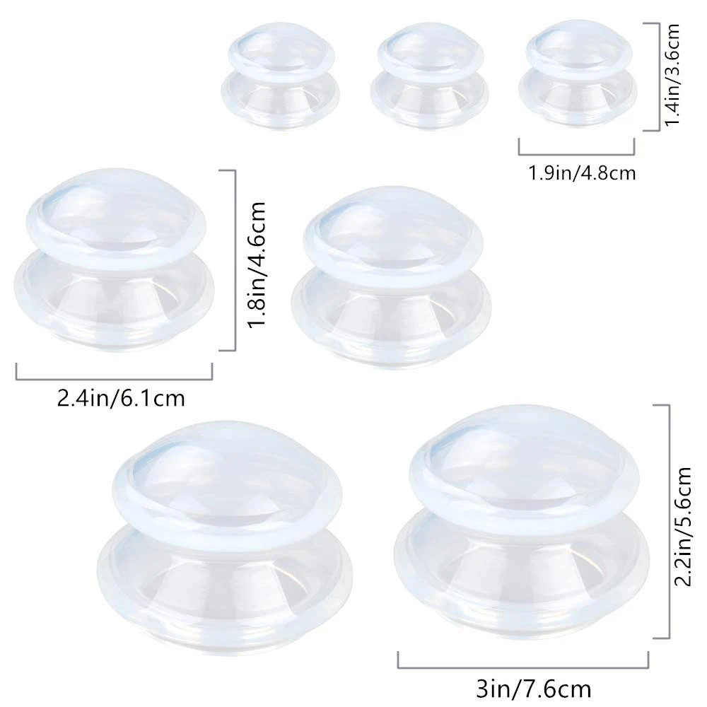 7cups Premium Transparent Silicone Cupping Set Device Cellulite Massager Traditional Chinese Therapy Medical Vacuum 5