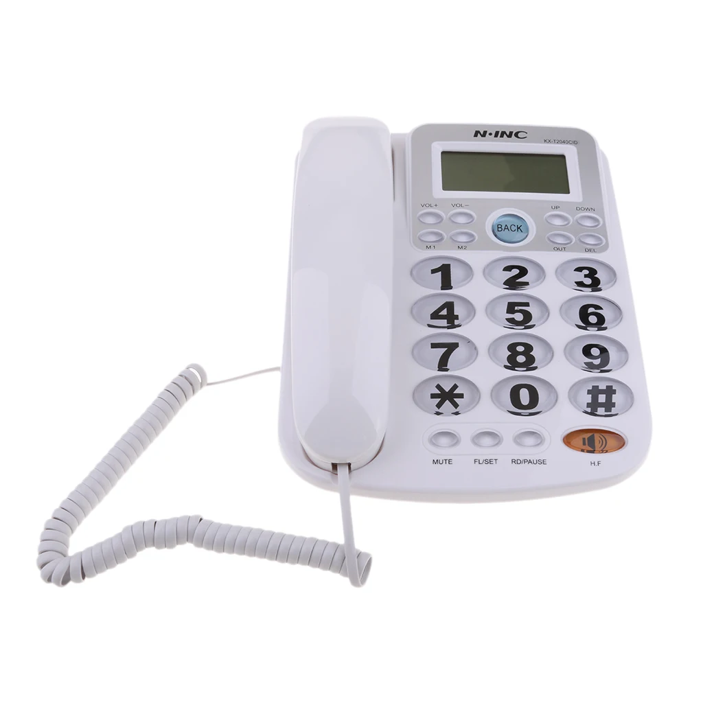 Универсальный проводной стационарный телефон для домашнего офиса Бизнес Настольный телефон высококачественный - Цвет: White
