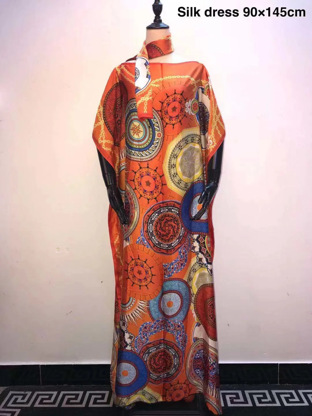 as picture Length:145 Cm Bustline: 90 Cm Italian Silk Kaftan Dresses Traditional Malaysia Women Dresses African dresses for women - Цвет: as picture