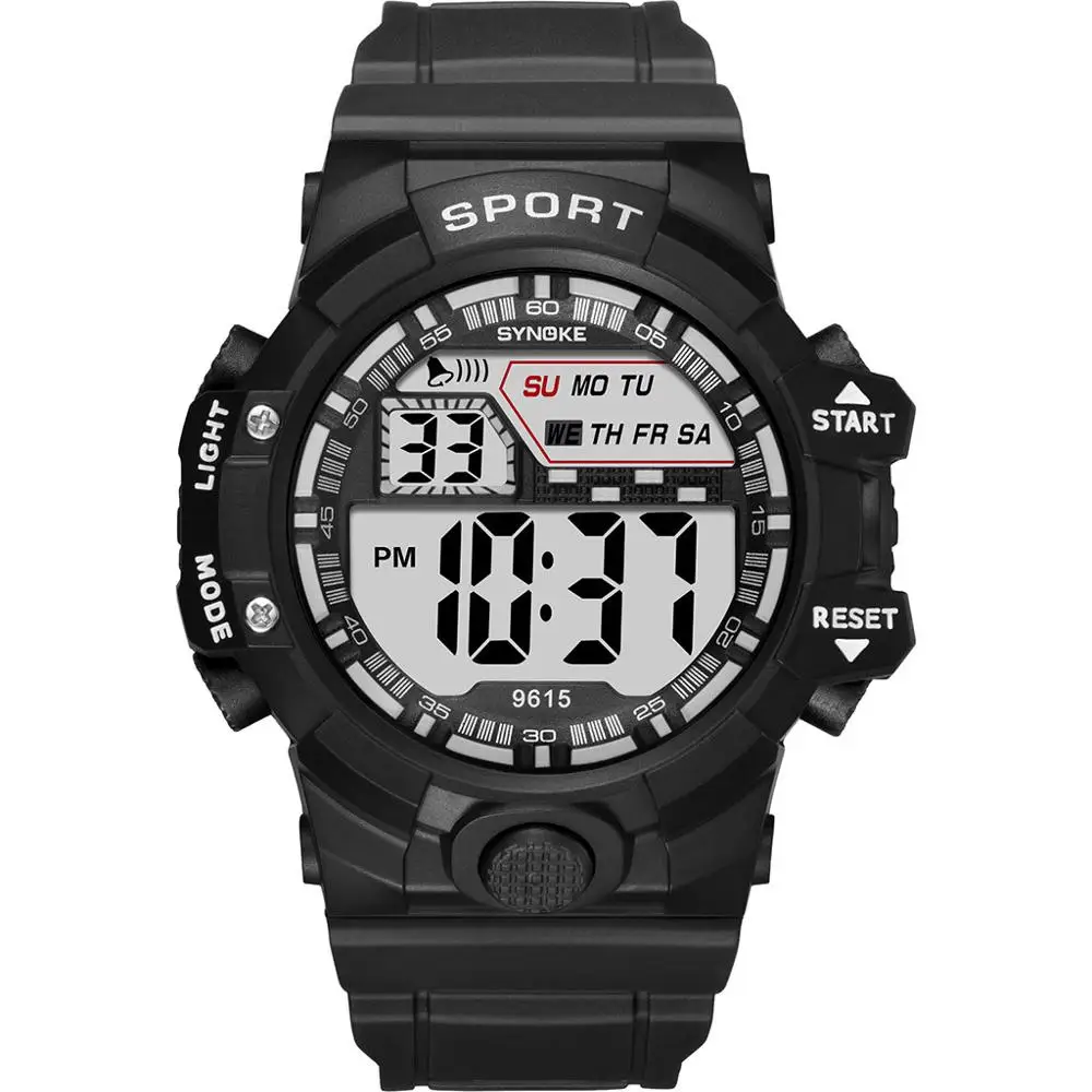 

SYNOKE Trend Men's Anti Fall Big Screen Multi Function Luminous Electronic Watch Digital Watch Men Water Resistant #4O04