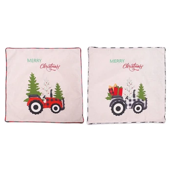 

2 Pcs Christmas Cushion Cover Decorative Pillows Cover for Sofa Seat Square Soft Throw Pillow Case 45X45cm Home Decor