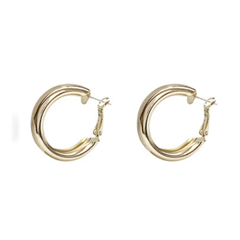 2021 Fashion Minimalist Large Circle Geometric Round Big Hoop Earrings For Women Girl Wedding Party Jewelry - Image 6