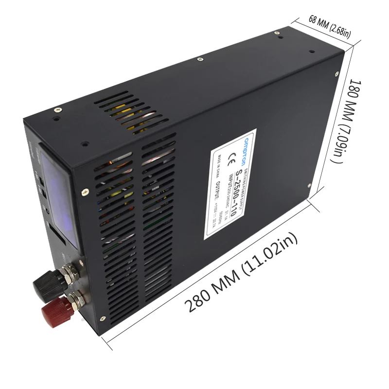 S-2500-110V20A высокой мощности питания Выходное напряжение 0-110VDC Регулируемый с цифровым дисплеем устройства питания