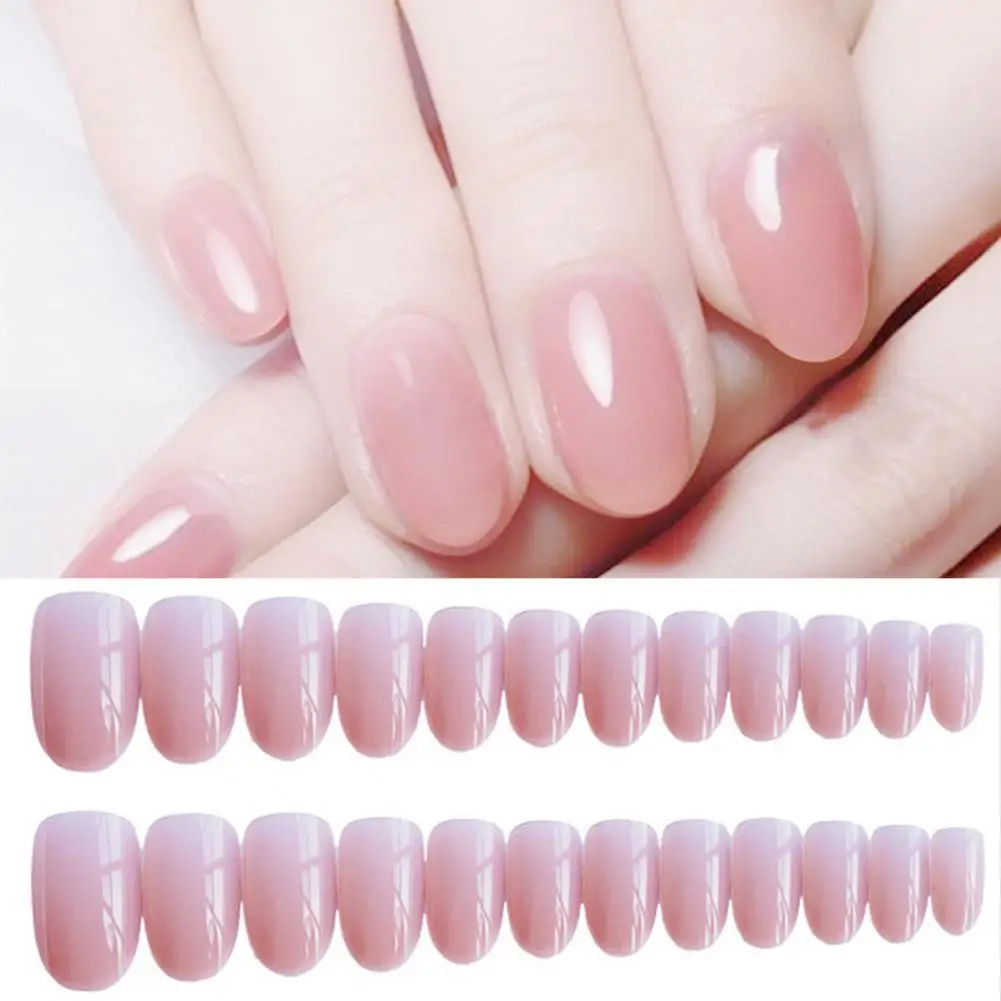 24 Pcs Fashion Fake Nails Smooth Edge Reusable Abs Full Cover False