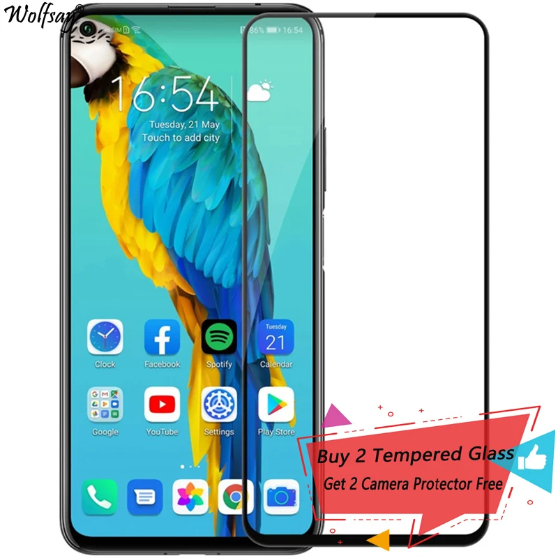 Закаленное стекло с полным покрытием для Huawei Nova 5T защита экрана защитное