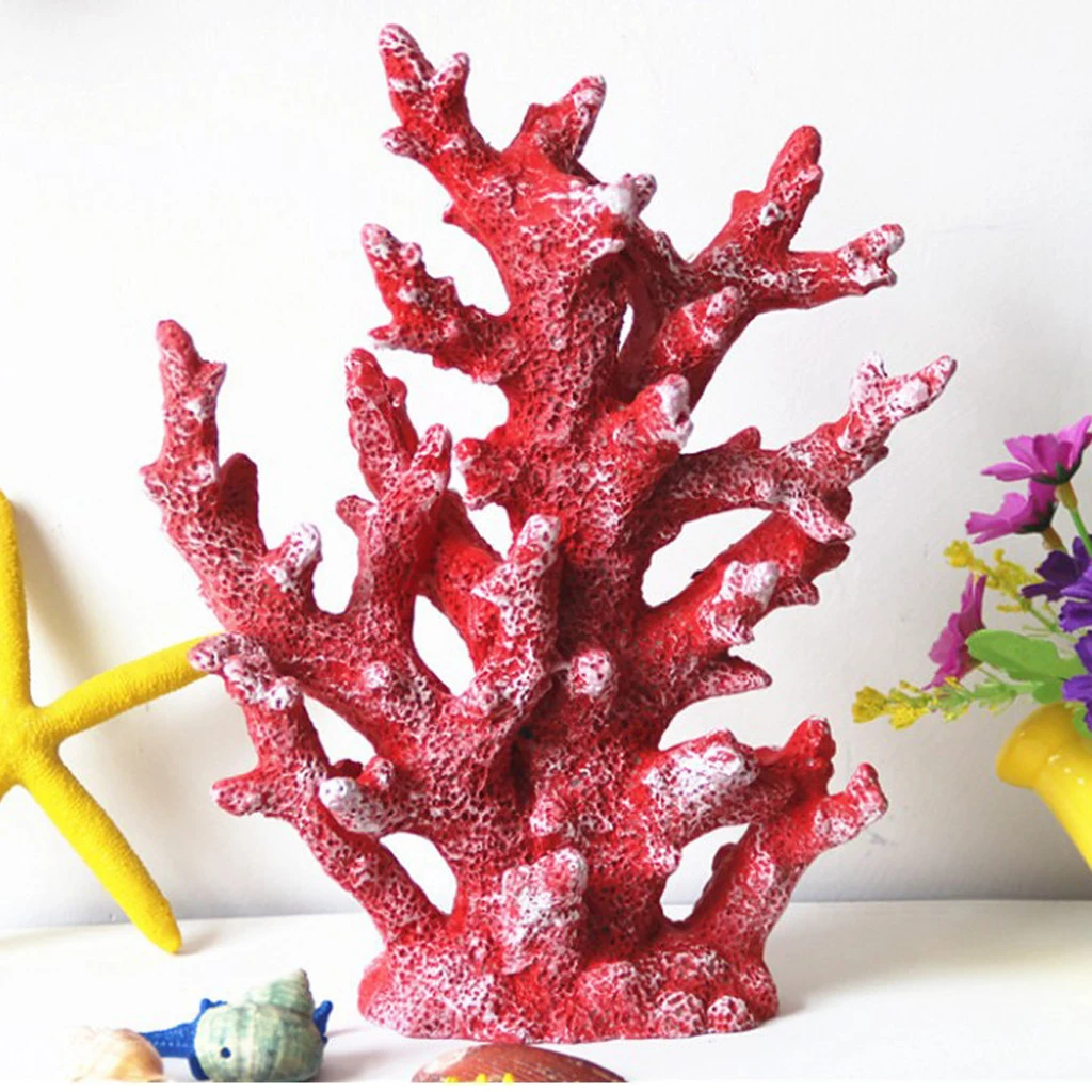 Sea Themed Reef Coral Aquarium Decor Corals Ornaments Fish Tank Underwater Decoration Pet Supplies 10inch Height 