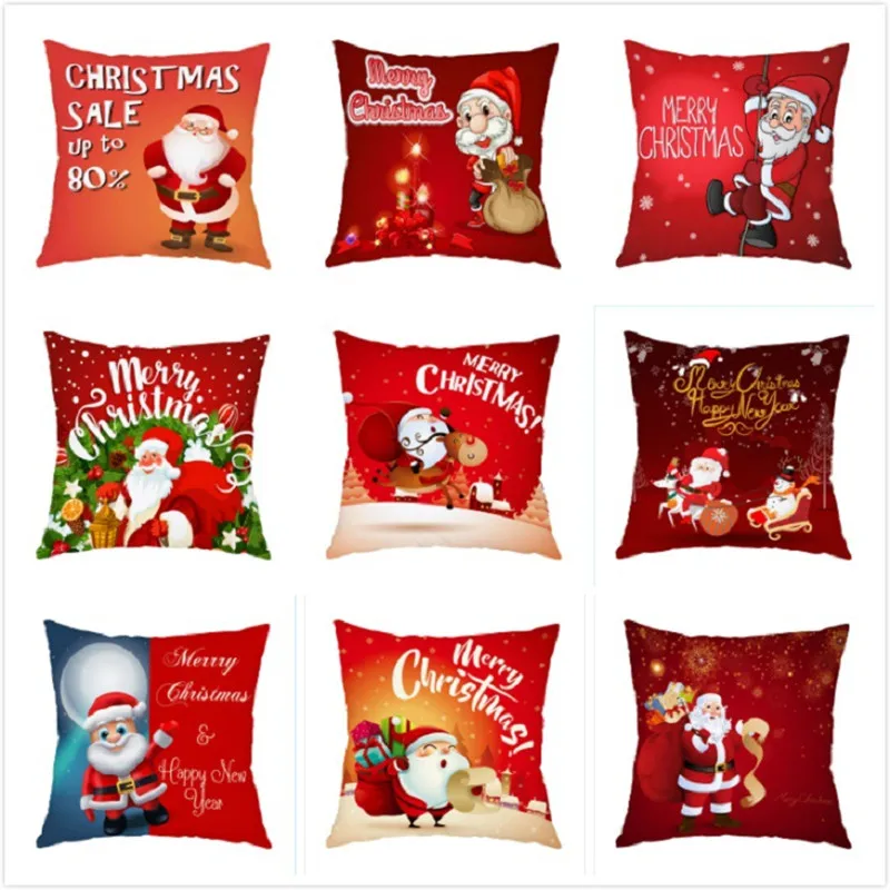 

45x45cm Santa Claus Christmas Pillowcase Merry Christmas Decor For Home Christmas Ornament Xmas Gifts Navidad 2021 New Year 2022