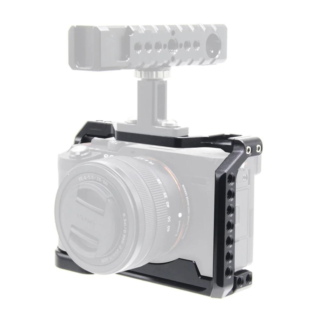Metall Kamera Gehäuse Käfig Rig für Fujifilm X-S10 Kalten Schuh Montieren 1/4'' Arri Loch Schutzhülle für Sony A7C SLR DSLR Kamera – Detail 7