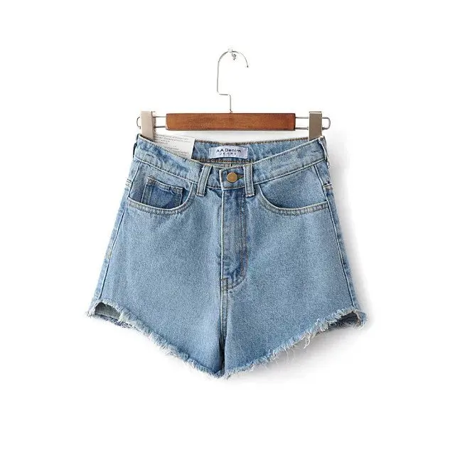 Front Mini Short Feminino Back Long Woolen High Waist Denim Sexy Shorts Jeans Women's 4 Colors Plus Size Street Style | Женская