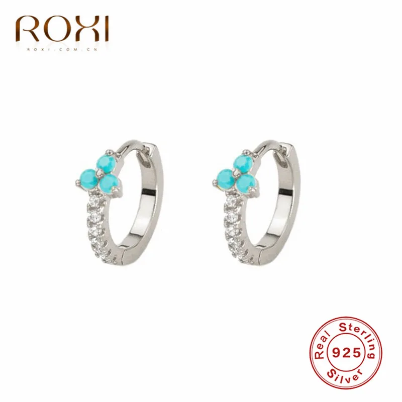 ROXI минималистичные 925 пробы серебряные круглые серьги-гвоздики нежные крошечные точки Циркон в один ряд маленькие серьги Модные ювелирные изделия Корея