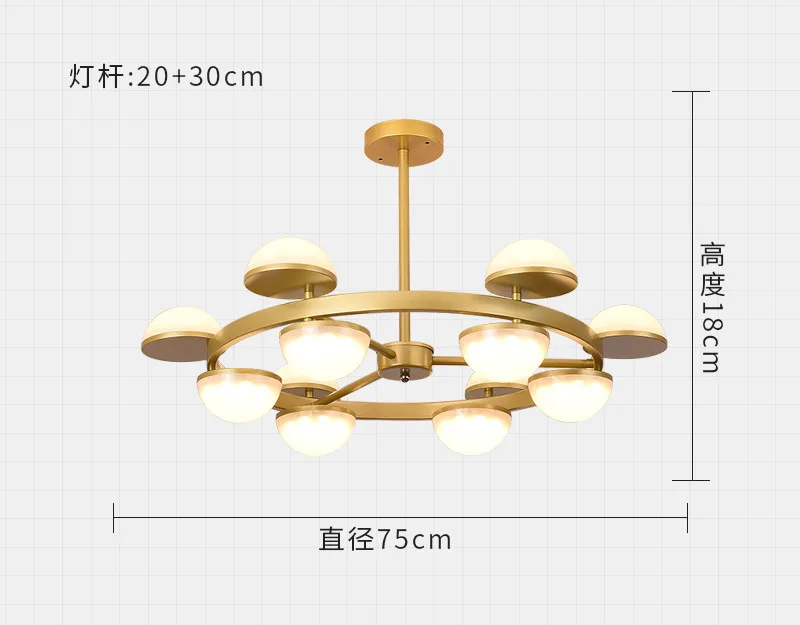 12 lights Современный светильник, Роскошная большая люстра для гостиной, Оригинальная лампа для ресторана, спальни, простой светодиодный подвесной светильник для виллы - Цвет абажура: 12 lights