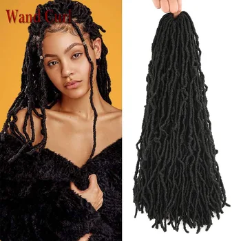 

Wand Curl 24 Inch Soft Nu Locs Crochet Hair Ombre Faux Locs Crochet Braids Synthetic Hair Extensions 21 strands/pack