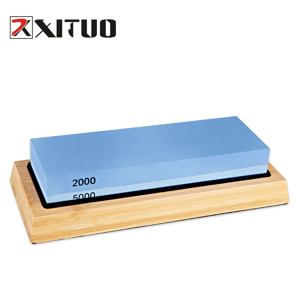 XITUO Kitchen Knife Sharpener Whetstone Quick Sharpening Stones Water  Grinding Stone 2-IN-1 2000 5000