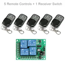 QIACHIP 433 МГц беспроводной пульт дистанционного управления переключатель постоянного тока 12 В 4 CH релейный модуль приемника+ RF передатчик 433 МГц для открывания двери гаража