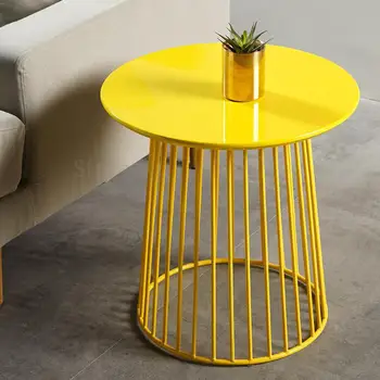 

Nordic Iron Coffee Table Simple Small Apartment Living Room Creative Furniture Designer Round Side Table Modern Sofa Corner