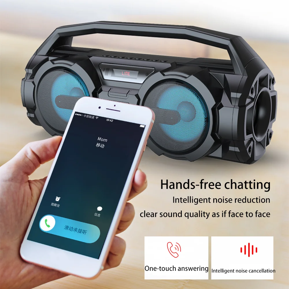 Portable Bluetooth Speakers Powerful Column Home Theater Bass With Mic FM Radio TF Music Center System Wireless Stereo Subwoofer Portable Bluetooth Speaker