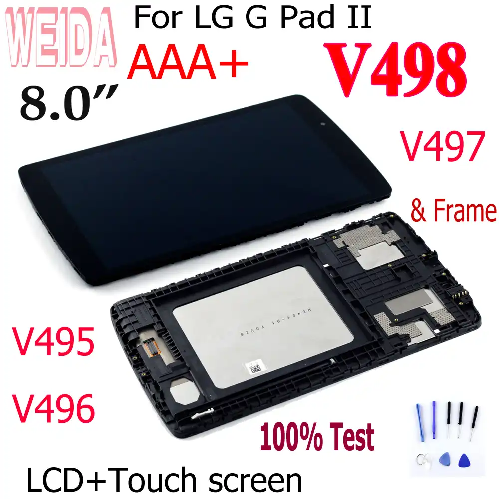 Weida 100 Test 8 For Lg G Pad Ii Wifi V498 Lcd Display Touch Screen Assembly With Frame For G Pad 2 V498 Lcd Aliexpress
