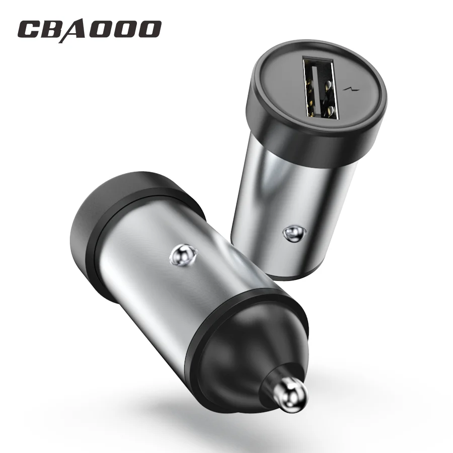 CBAOOO USB 2A Car Charger For iPhone X 8 7 6 metal Fast Car Phone Charger USB Phone Charger in car for Samsung Xiaomi Huawei