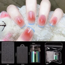 

Head Nail Stamper Easy-french Nail With Plastic Scraper Stamp Nail Art Supplies Creative Nail Art Silicone Seal Transfer Stamper