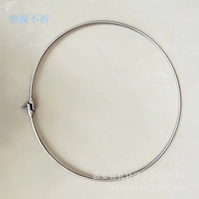 

Solid Stainless Steel Dip Net Circle Landing Net Head Fishing Ring of White Steel Ring Welding Circle Multi-Specification Foldin