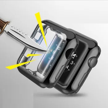 

Silicone TPU Soft Protective Case Shell Frame For Apple Watch Series 1/2/3/4 38mm 42mm 40mm 44mm Screen Pretector Cover Bumper