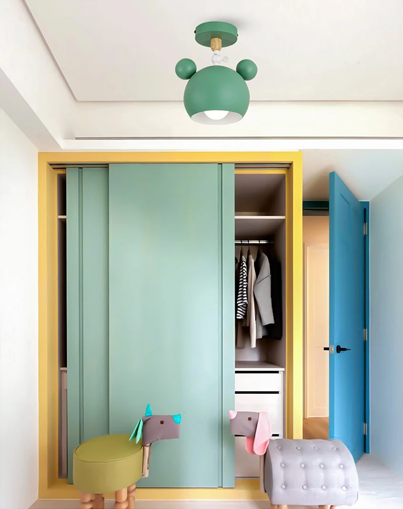 Luminária de Teto Arte em Ferro Móveis para Crianças Macaron Moderna Estilo Nórdico Corredor Iluminação Interior Quarto Cozinha Casa Decoração 5 Computers & Electronics