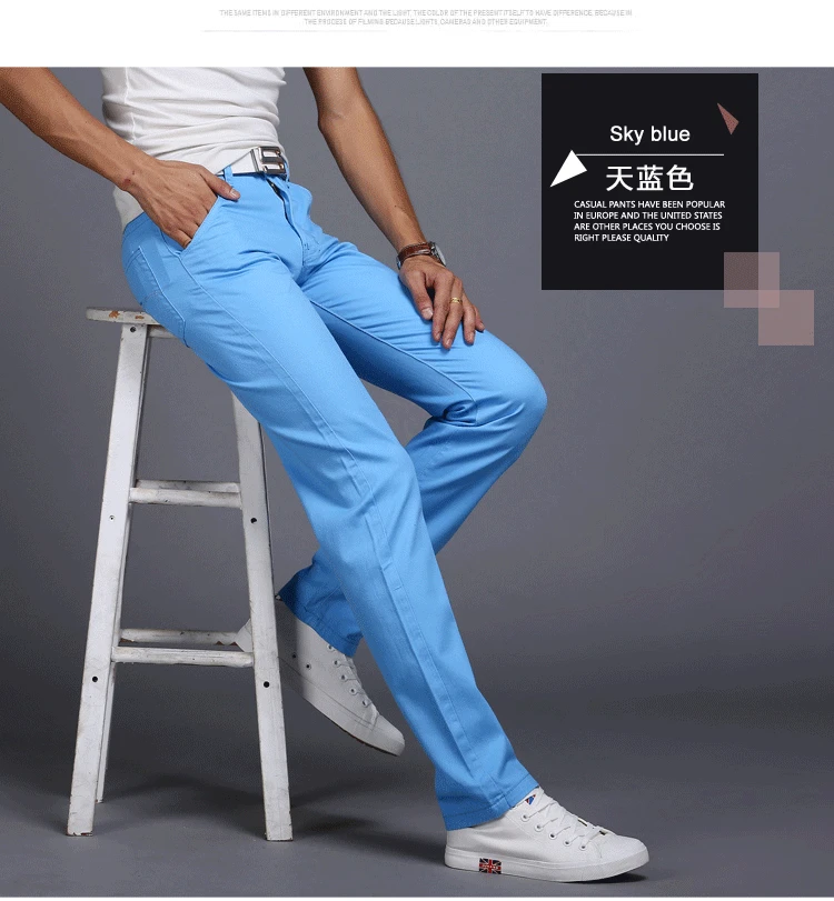 Весенне-осенние новые повседневные брюки мужские хлопковые облегающие брюки-Чино модные брюки Мужская брендовая одежда 9 цветов Плюс Размер 28-38