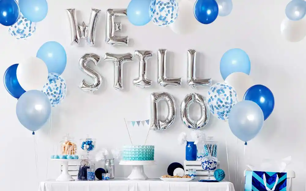 50pcs 12 Inch Balloons Garland Kit Light Blue Baby Blue And White