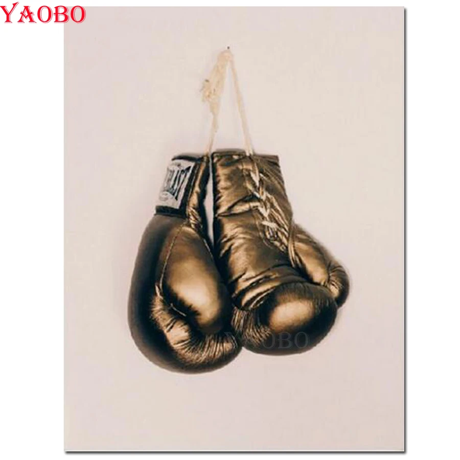 5D DIY Diamond painting Cross stitch Boxing Gloves embroidery Sport Full Square Round mosaic pattern | Дом и сад
