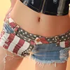 Mid Waist Jeans Shorts 2021 Women New Fashion USA Flag Printed Denim Pole Dance Skinny Hot Hole Short Pants S-XXL 3