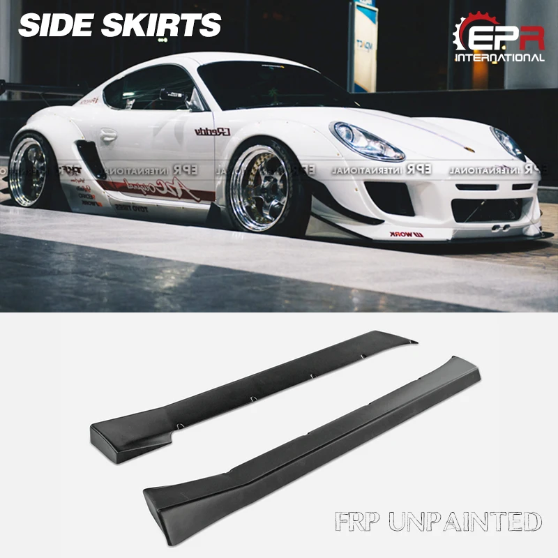 

Для 09-12 Porsche Cayman 987,2 Gen II Facelift RB Style стекловолокно боковая юбка 2 шт. FRP Неокрашенная гоночная отделка