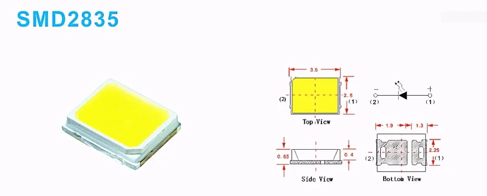 100 шт. для OSRAM заменить lg высокое Мощность светодиодный 1W 3 V-3,6 V 1210 3528 ТВ 2835 120LM ТВ подсветка бусины 300MA 350MA холодный белый