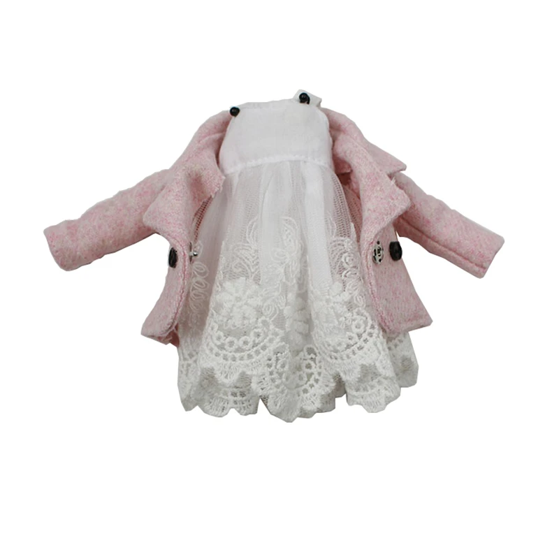 Фото Ледяная кукла DBS Blyth наряды jecci Пять шарнирная нео белое платье костюм розовое