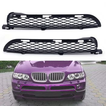 

beler Black 2pcs Front ABS Grilles Upper Bumper Mesh Grill Trim fit for BMW X5 E53 2004 2005 2006