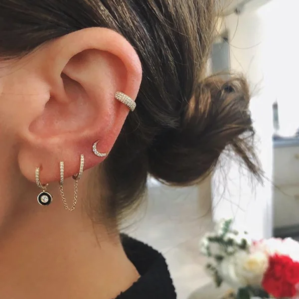 Ensemble Boucle D Oreille 2 Trous