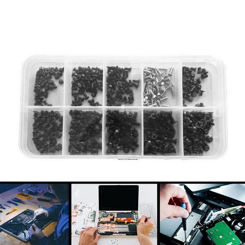 

500Pcs M2 M2.5 M3 Screw Flat Head Phillips Screws Laptop Notebook Screws Set Kit for Computer Small Screw