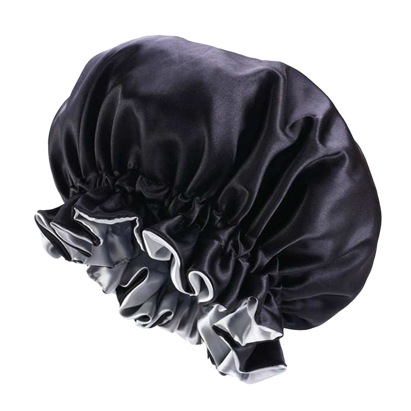 Reversible Elegant Satin Bonnet Double Layer for Doing the Housework, Also for Cancer Patient and Hair Loss People
