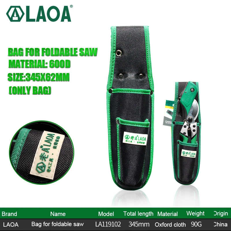 LAO Oxford cloth tool belt bag  Electrician belt bag Pruning shears and saw  bag wooden tool chest